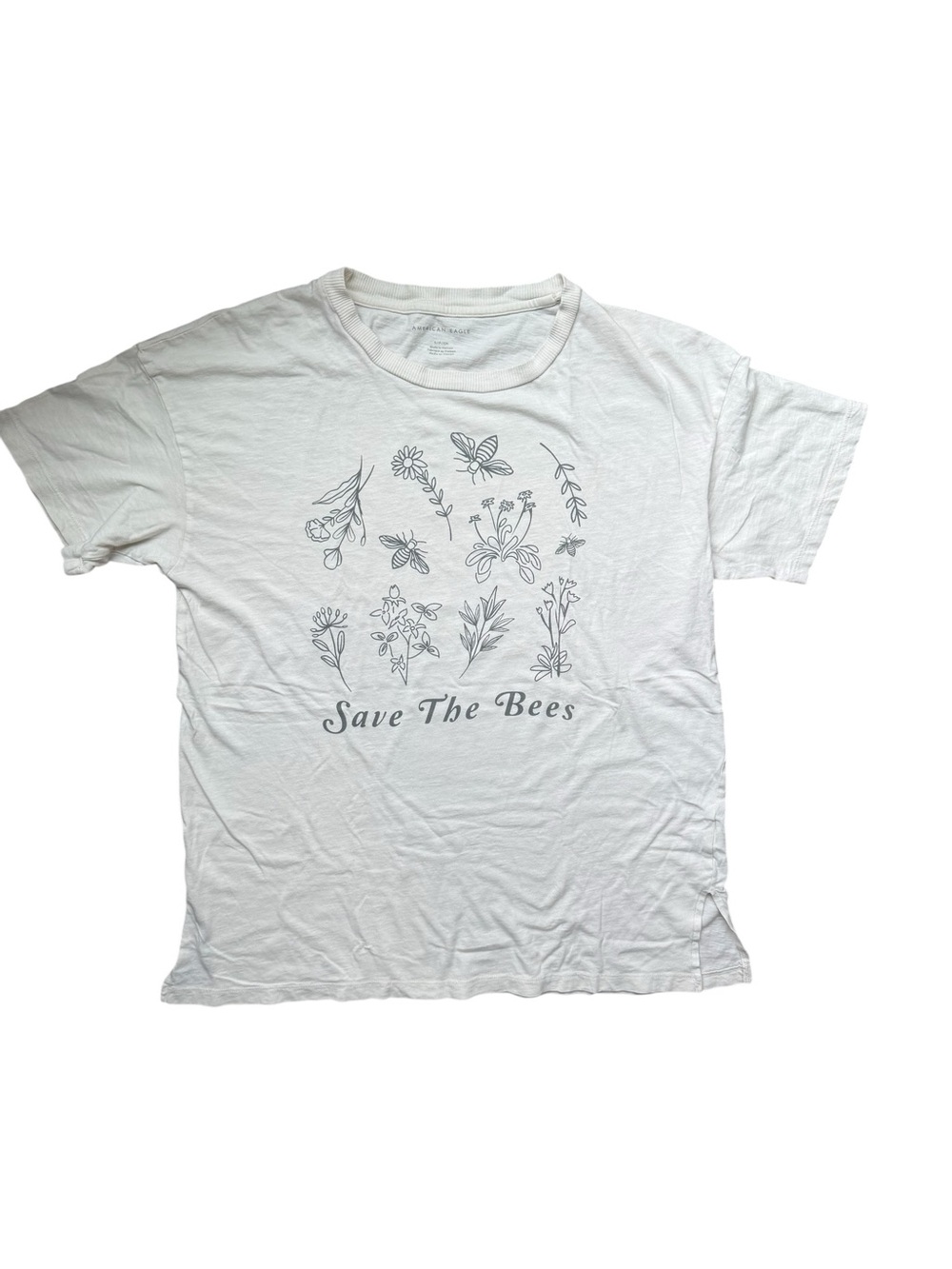 American Eagle Oversized Cottagecore Naturecore Boho Graphic Tee Size Small
